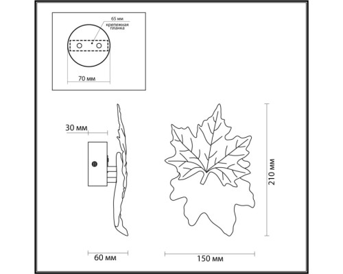 Настенный светильник Eva 4371/3WL Odeon Light