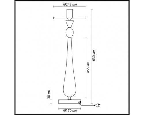 Основание для настольной лампы Tower 4889/1T Odeon Light