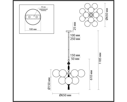 Потолочная люстра Palle 5405/12 Odeon Light