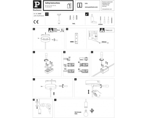Подвесной светильник Neordic Haldis 50387 Paulmann