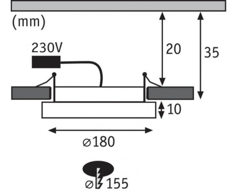 Точечный светильник Prem Ebl Panel Rddim 92933 Paulmann