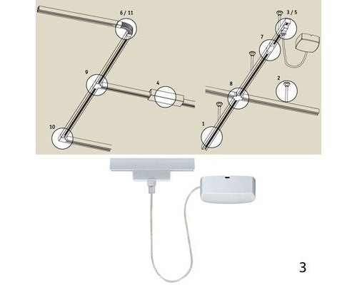 Питание боковое Urail W 97679 Paulmann