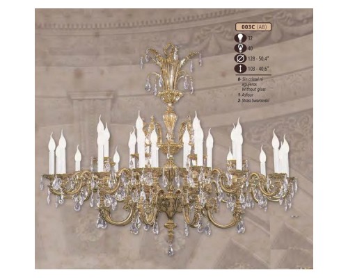 Подвесная люстра 003C 003C/32 AB SWAROVSKI Riperlamp