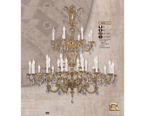 Подвесная люстра 003D 003D/40 AB ASFOUR Riperlamp