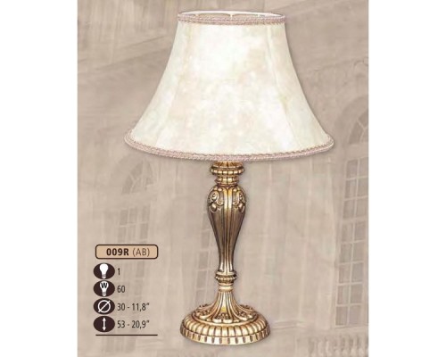 Интерьерная настольная лампа 009R 009R/1 AB CREAM SHADE Riperlamp