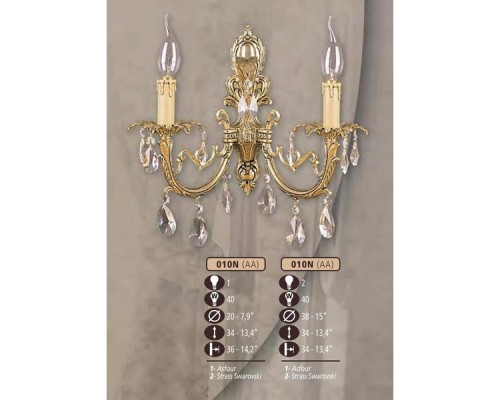 Бра 010N 010N/1 AA SWAROVSKI Riperlamp