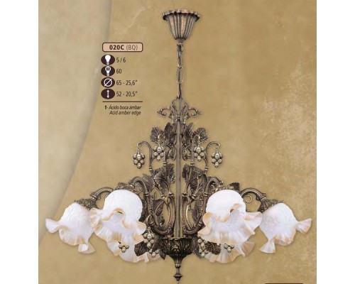 Подвесная люстра 020C 020C/6 BQ ACID.AMBER EDGE Riperlamp