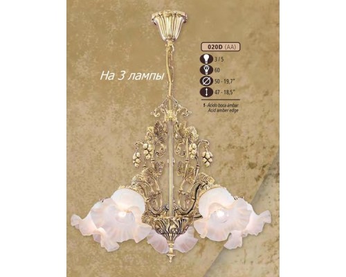 Подвесная люстра 020D 020D/3 AA ACID.AMBER EDGE Riperlamp