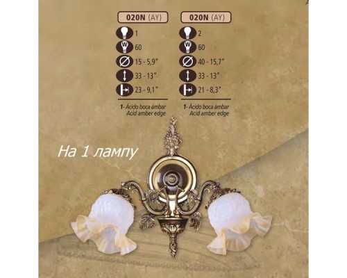 Бра 020N 020N/1 AY ACID.AMBER EDGE Riperlamp