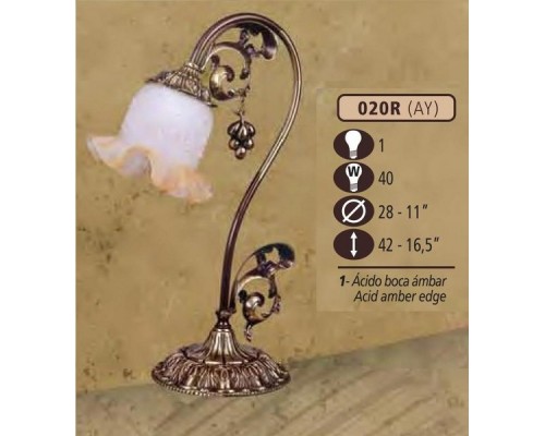 Интерьерная настольная лампа 020R 020R/1 AY ACID.AMBER EDGE Riperlamp
