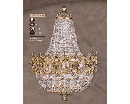 Подвесная люстра 051N 051N/3 AA SWAROVSKI Riperlamp