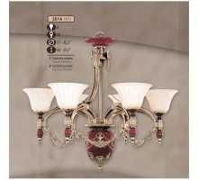 Потолочная люстра 201A 201A/6 AY COBALT/GARNET CERAM. - AMBER CRYST. Riperlamp