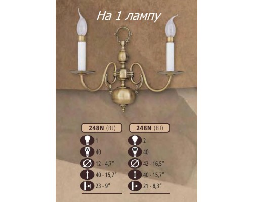 Бра 248N 248N/1 BJ Riperlamp