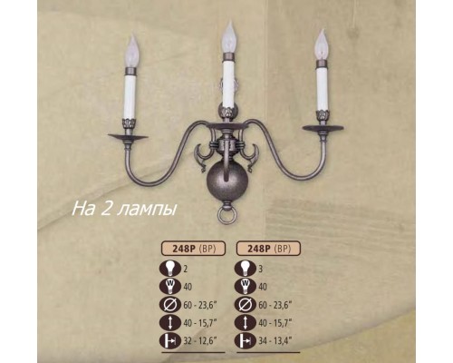 Бра 248P 248P/2 BP Riperlamp