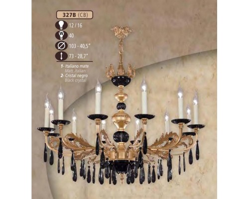 Подвесная люстра 327B 327B/12 CB BLACK Riperlamp