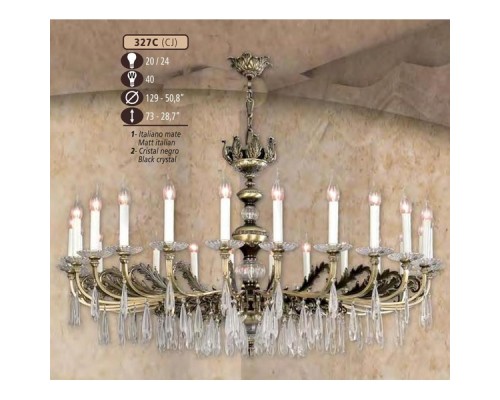 Подвесная люстра 327C 327C/24 CJ MATT ITALIAN Riperlamp