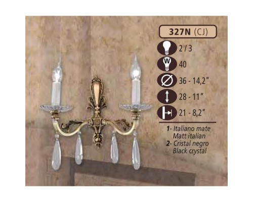 Бра 327N 327N/2 CJ MATT ITALIAN Riperlamp