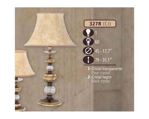 Интерьерная настольная лампа 327R 327R/1 CJ BLACK- CREAM SHADE Riperlamp