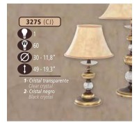 Интерьерная настольная лампа 327S 327S/1 CJ CLEAR GLASS-CREAM SHADE Riperlamp