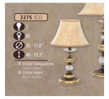 Интерьерная настольная лампа 327S 327S/1 CJ CLEAR GLASS-CREAM SHADE Riperlamp