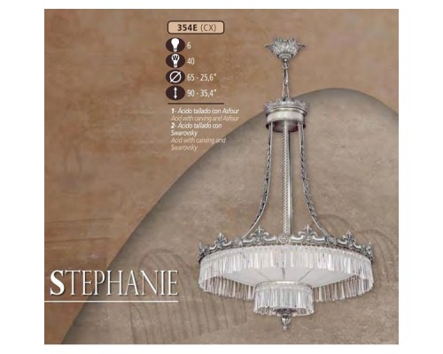 Подвесная люстра 354E 354E/6 CX ACID W/CARVING, ASFOUR Riperlamp