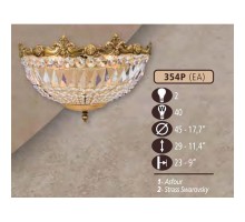 Настенный светильник 354P 354P/2 EA CRYSTAL ASFOUR Riperlamp