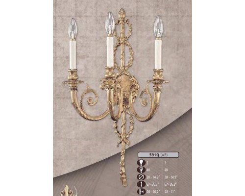 Бра 591Q 591Q/2 AB Riperlamp