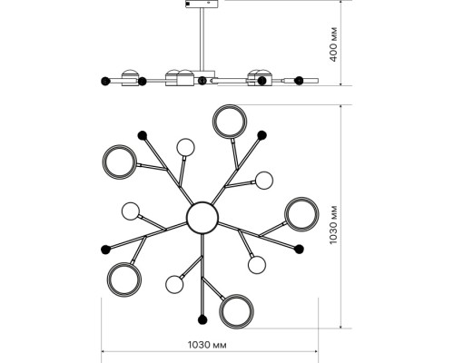Потолочная люстра Notte 51596 2 Ritter