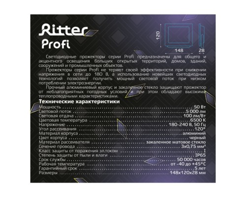 Прожектор уличный PROFI 53408 6 Ritter