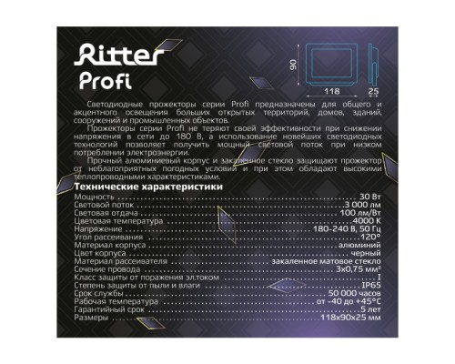 Прожектор уличный PROFI 53416 1 Ritter