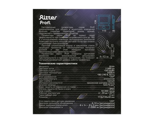 Прожектор уличный PROFI 53420 8 Ritter
