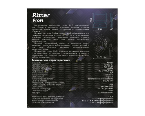 Прожектор уличный PROFI 53424 6 Ritter