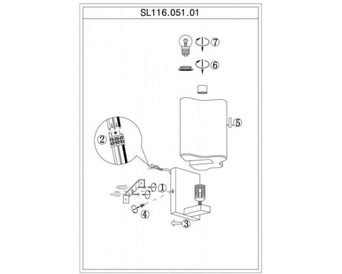 Настенный светильник Onde SL116.051.01 ST Luce