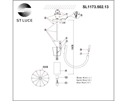 Потолочная люстра Pafe SL1173.502.13 ST Luce