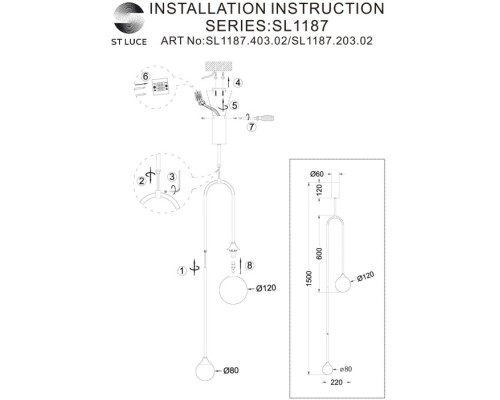 Подвесной светильник Vive SL1187.203.02 ST Luce