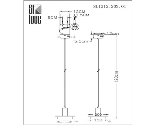 Подвесной светильник Oltarno SL1212.203.01 ST Luce