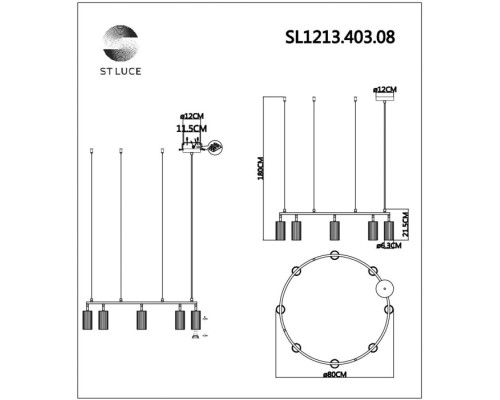 Подвесной светильник Kendo SL1213.403.08 ST Luce