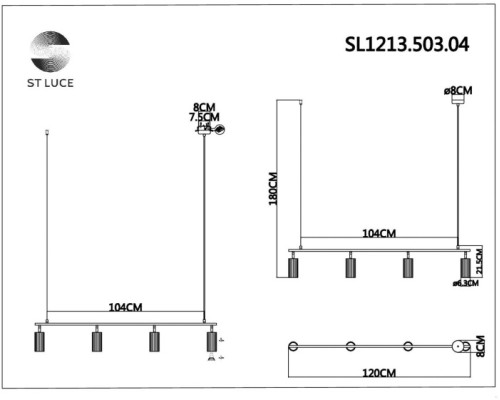 Подвесной светильник Kendo SL1213.503.04 ST Luce