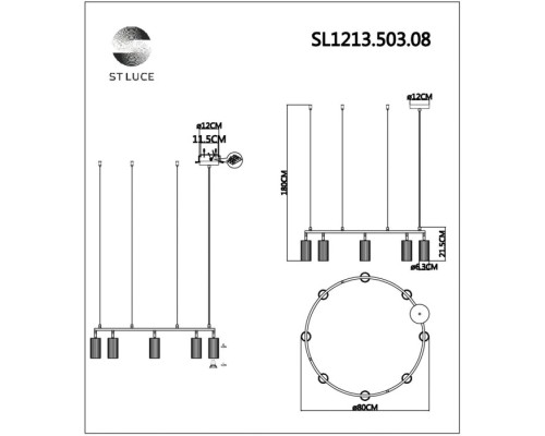 Подвесной светильник Kendo SL1213.503.08 ST Luce