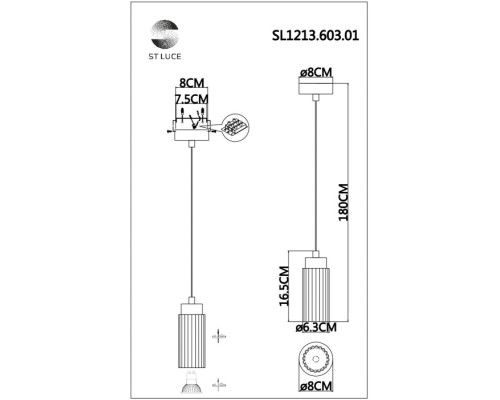 Подвесной светильник Kendo SL1213.603.01 ST Luce