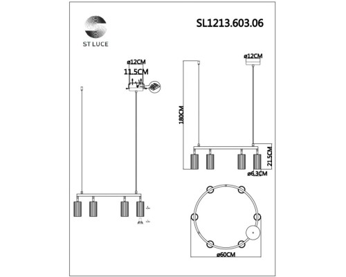 Подвесной светильник Kendo SL1213.603.06 ST Luce