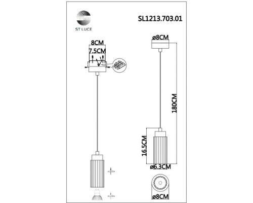 Подвесной светильник Kendo SL1213.703.01 ST Luce