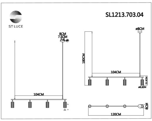 Подвесной светильник Kendo SL1213.703.04 ST Luce