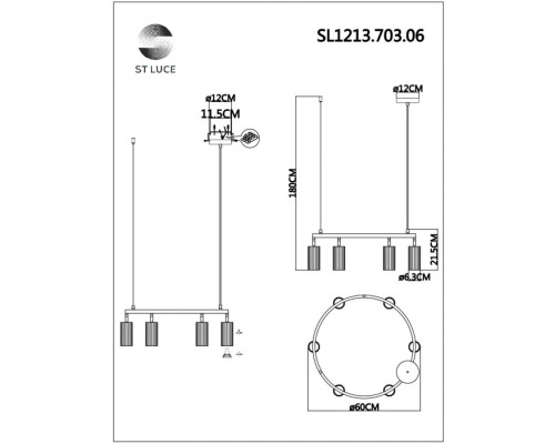 Подвесной светильник Kendo SL1213.703.06 ST Luce