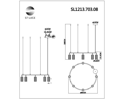 Подвесной светильник Kendo SL1213.703.08 ST Luce