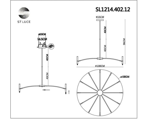 Потолочная люстра Spidey SL1214.402.12 ST Luce