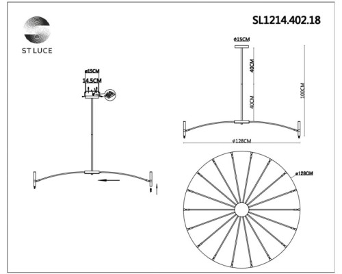 Потолочная люстра Spidey SL1214.402.18 ST Luce