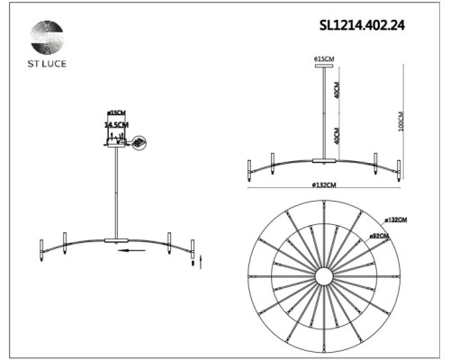 Потолочная люстра Spidey SL1214.402.24 ST Luce