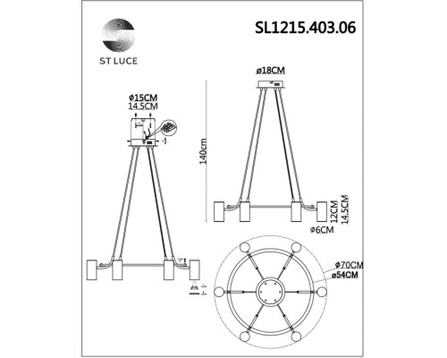 Подвесной светильник Talia SL1215.403.06 ST Luce