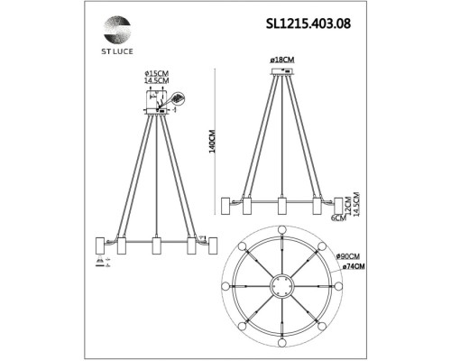 Подвесной светильник Talia SL1215.403.08 ST Luce